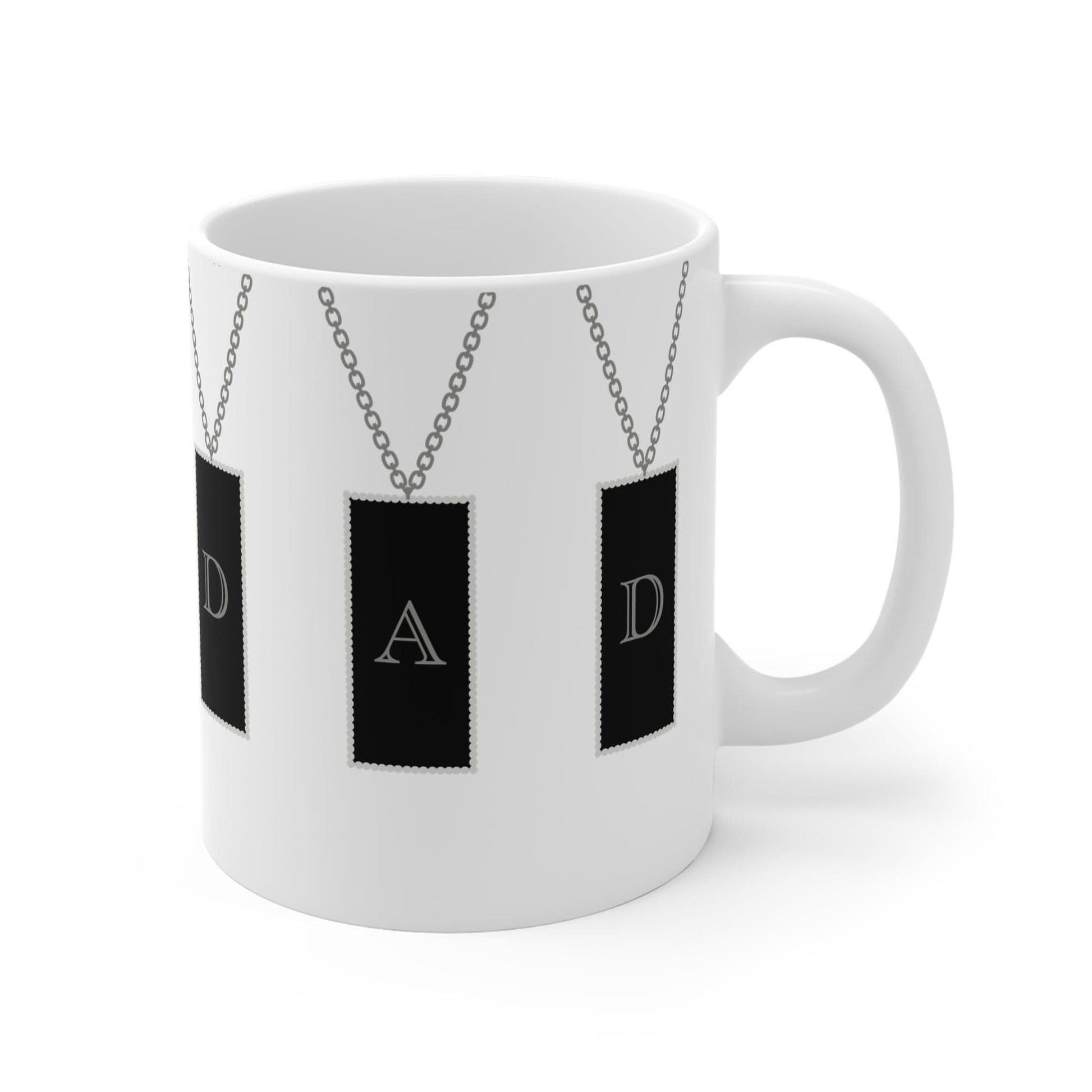 Printify Mug 11oz Dad rectangular necklace 11oz Mug