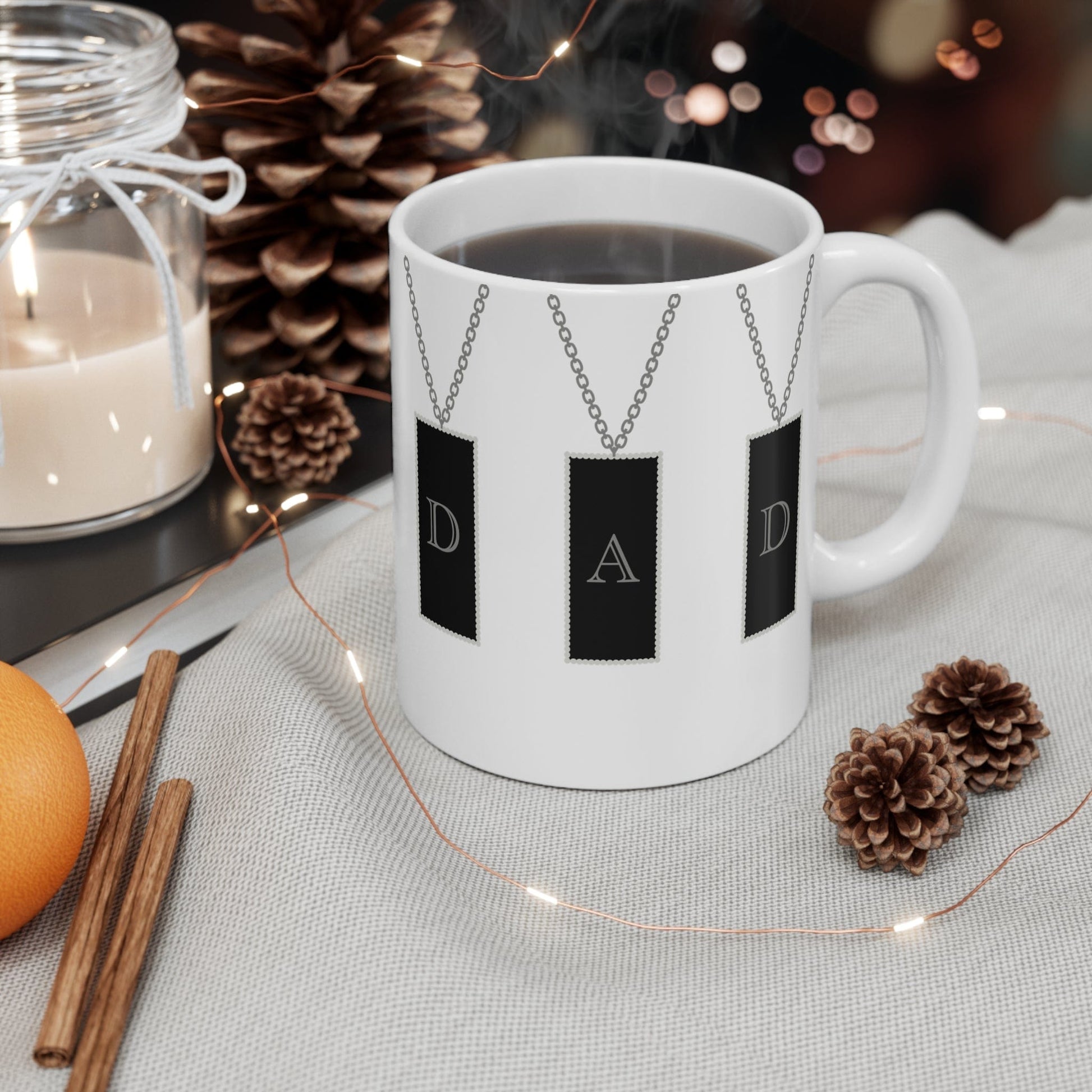 Printify Mug 11oz Dad rectangular necklace 11oz Mug