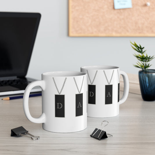 Printify Mug 11oz Dad rectangular necklace 11oz Mug