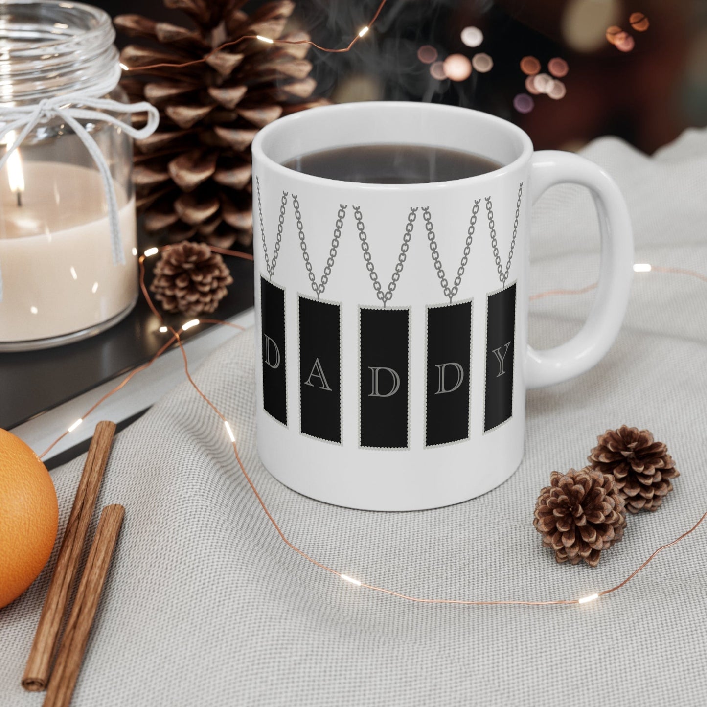 Printify Mug 11oz Daddy Tag necklace 11oz Mug