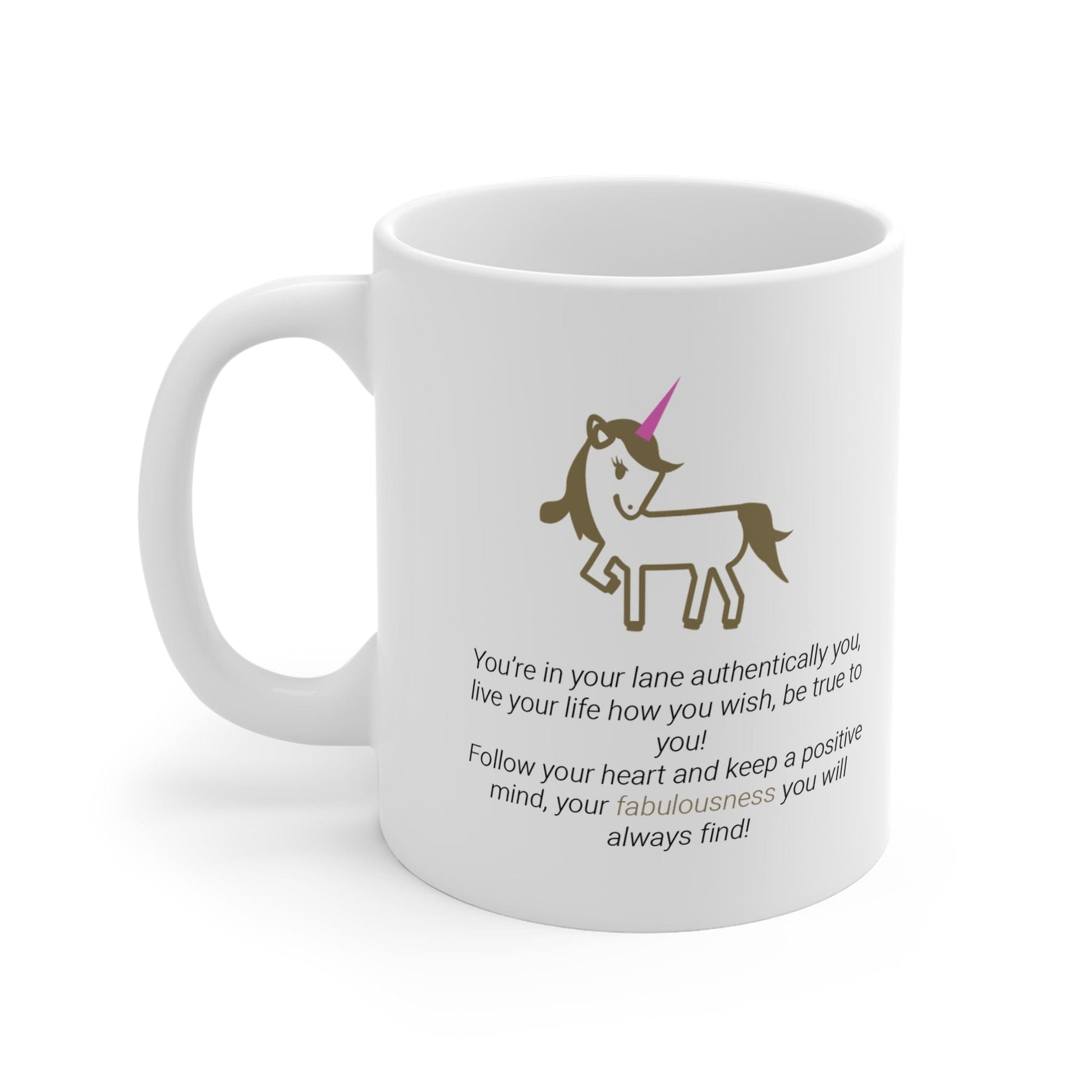 Printify Mug 11oz Fabulous Unicorn Icon Mug White 11oz