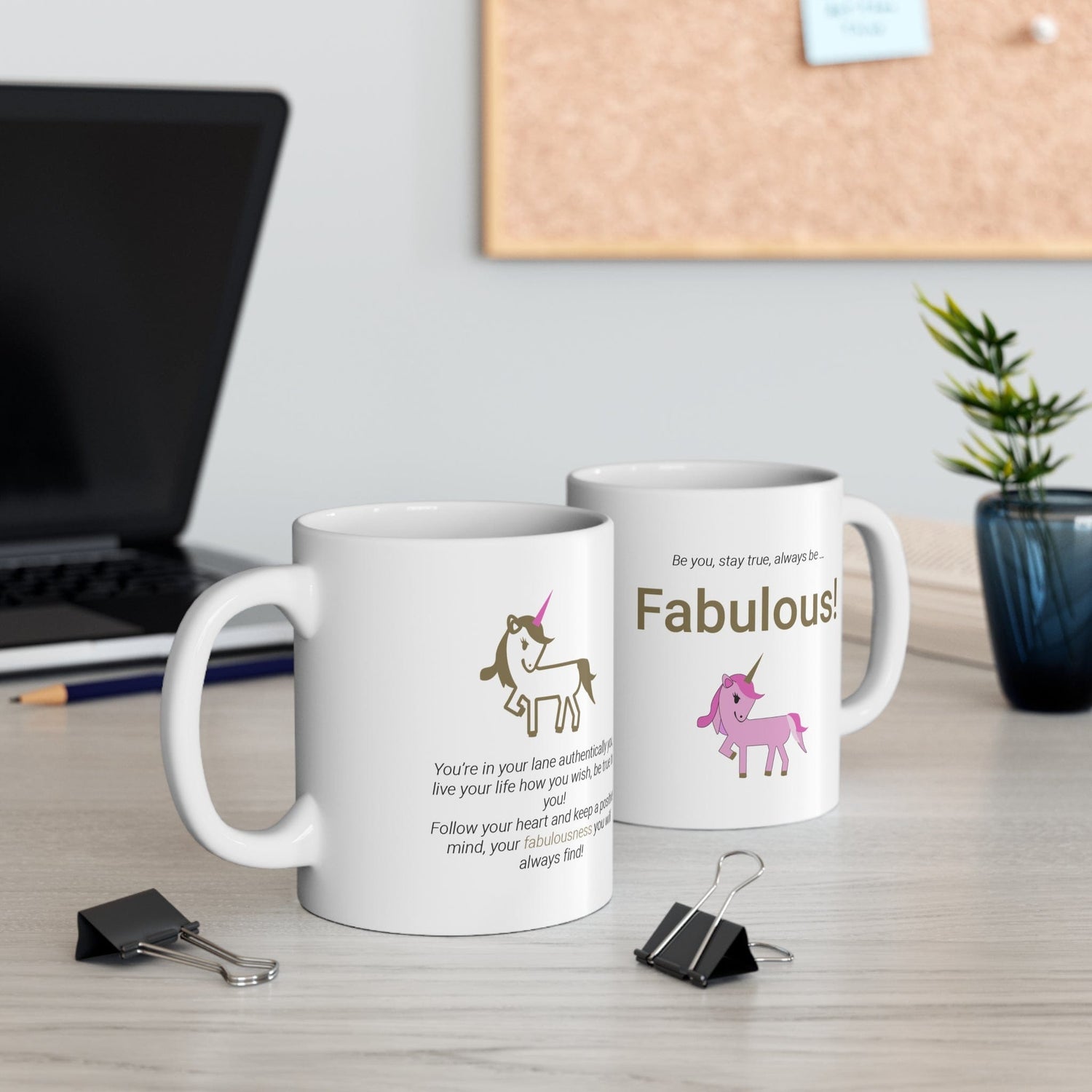 Printify Mug 11oz Fabulous Unicorn Icon Mug White 11oz