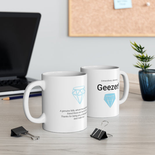 Printify Mug 11oz Geezer Diamond Icon Mug White 11oz