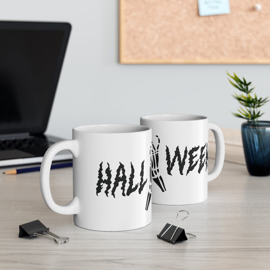 Printify Mug 11oz Halloween Heart Hands 11oz Mug