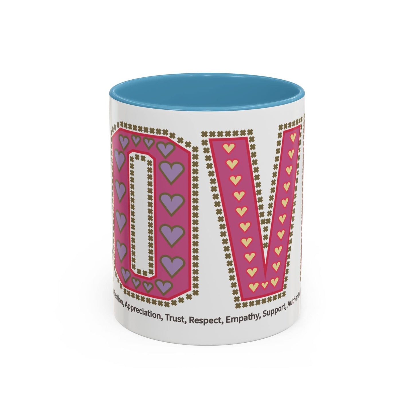 Printify Mug 11oz / Light Blue Mug - Love Slogan Accent Mug with Pattern Designs