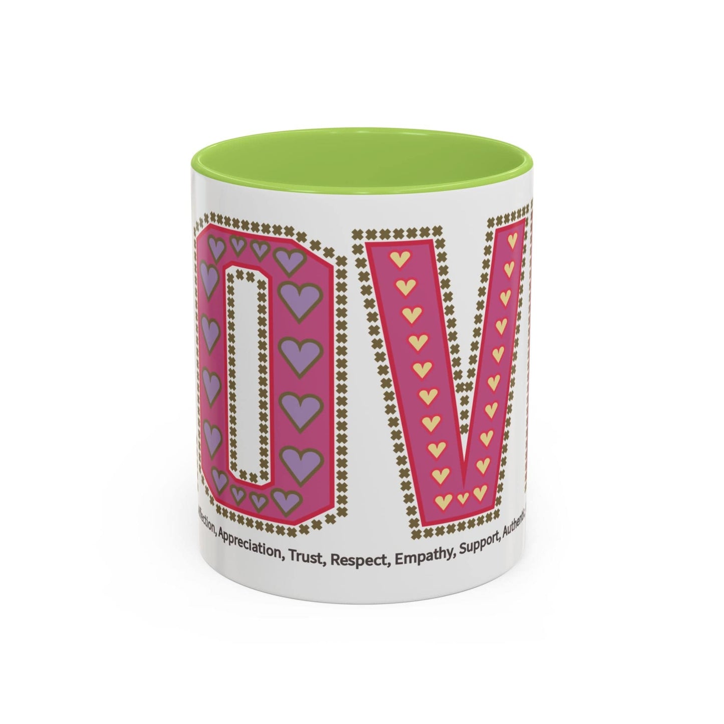 Printify Mug 11oz / Light Green Mug - Love Slogan Accent Mug with Pattern Designs