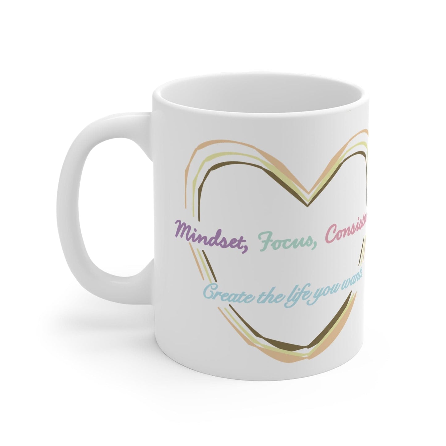 Printify Mug 11oz Mindset Focus Consistency 11oz Mug