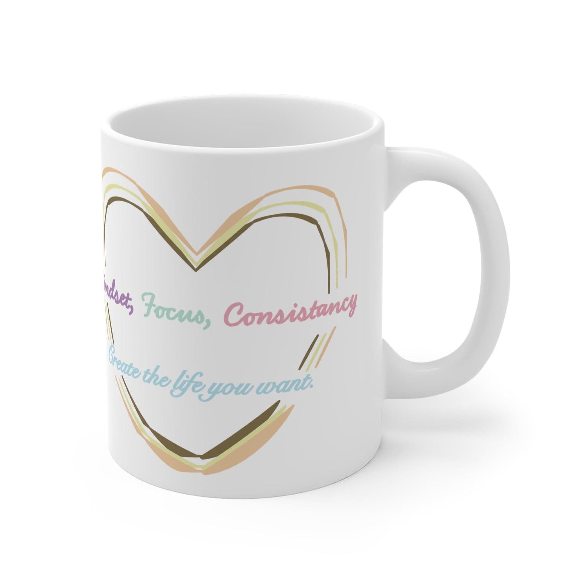 Printify Mug 11oz Mindset Focus Consistency 11oz Mug