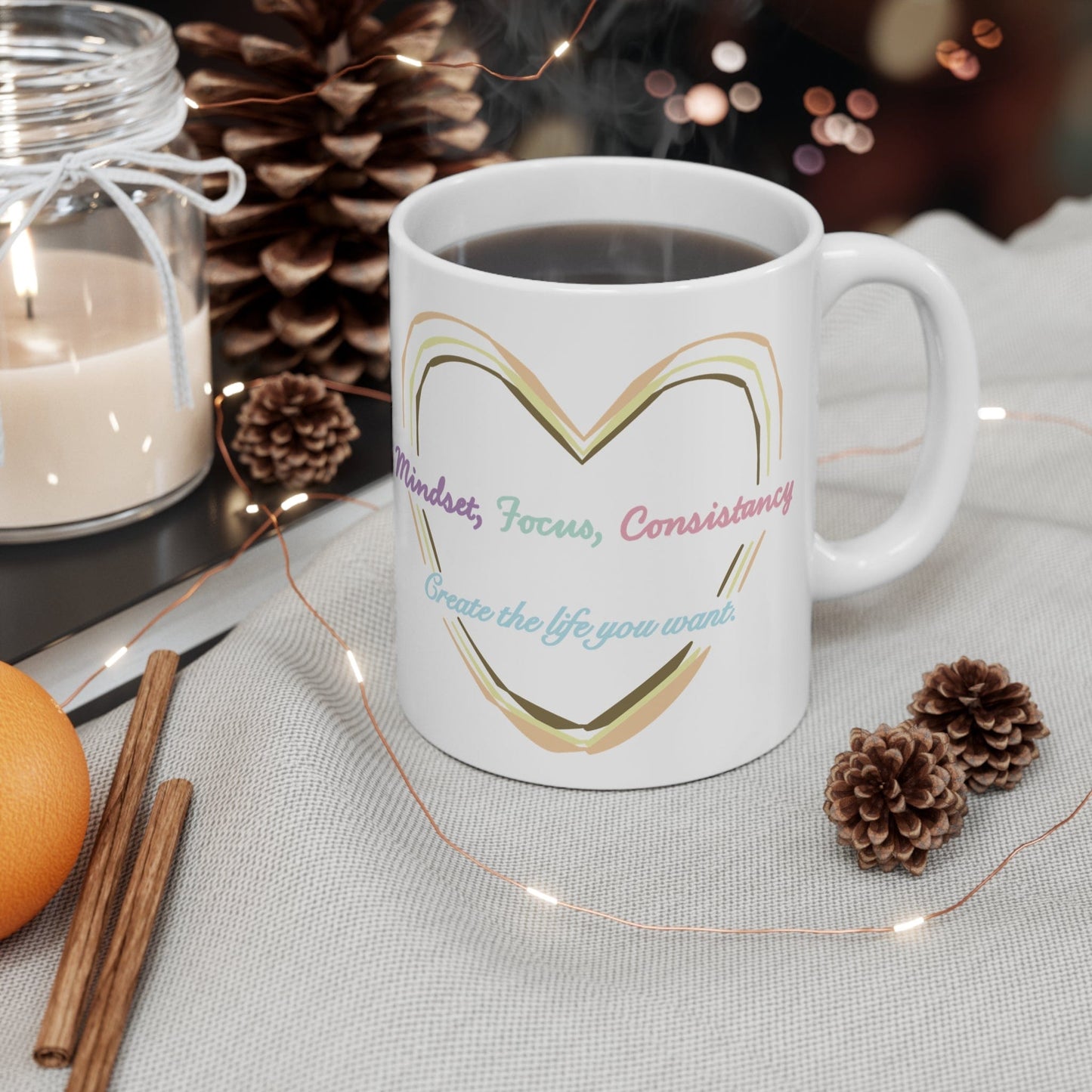 Printify Mug 11oz Mindset Focus Consistency 11oz Mug