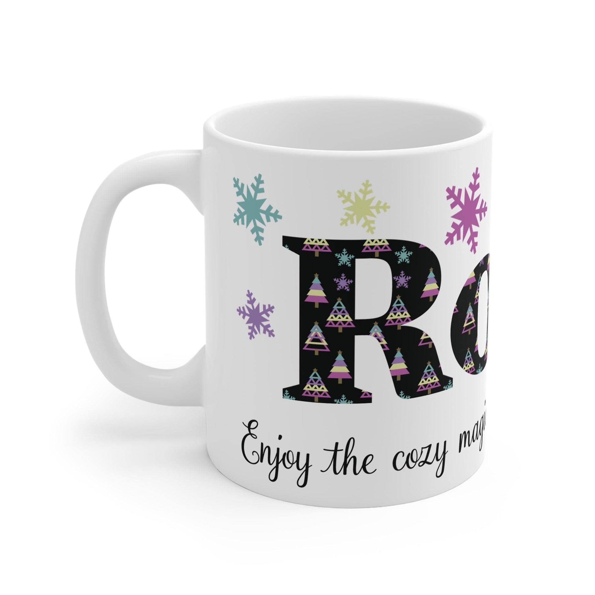 Printify Mug 11oz Mug - Personalised Name Pastel Christmas Print