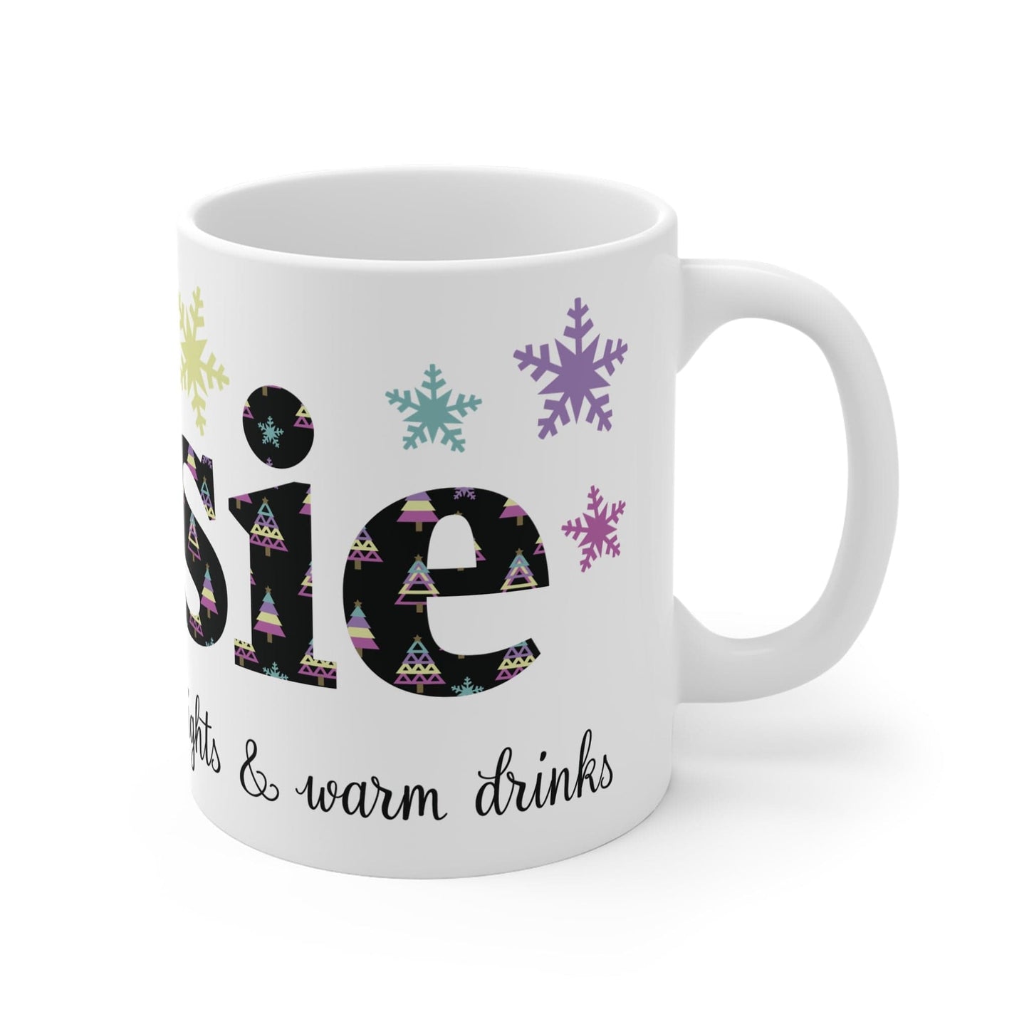 Printify Mug 11oz Mug - Personalised Name Pastel Christmas Print