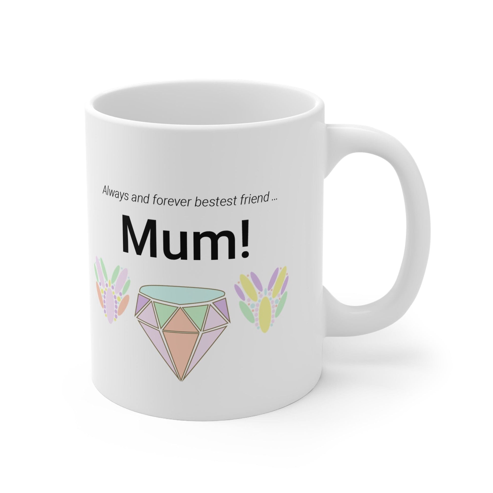 Printify Mug 11oz Mum Bestest Friend Icon Mug White 11oz
