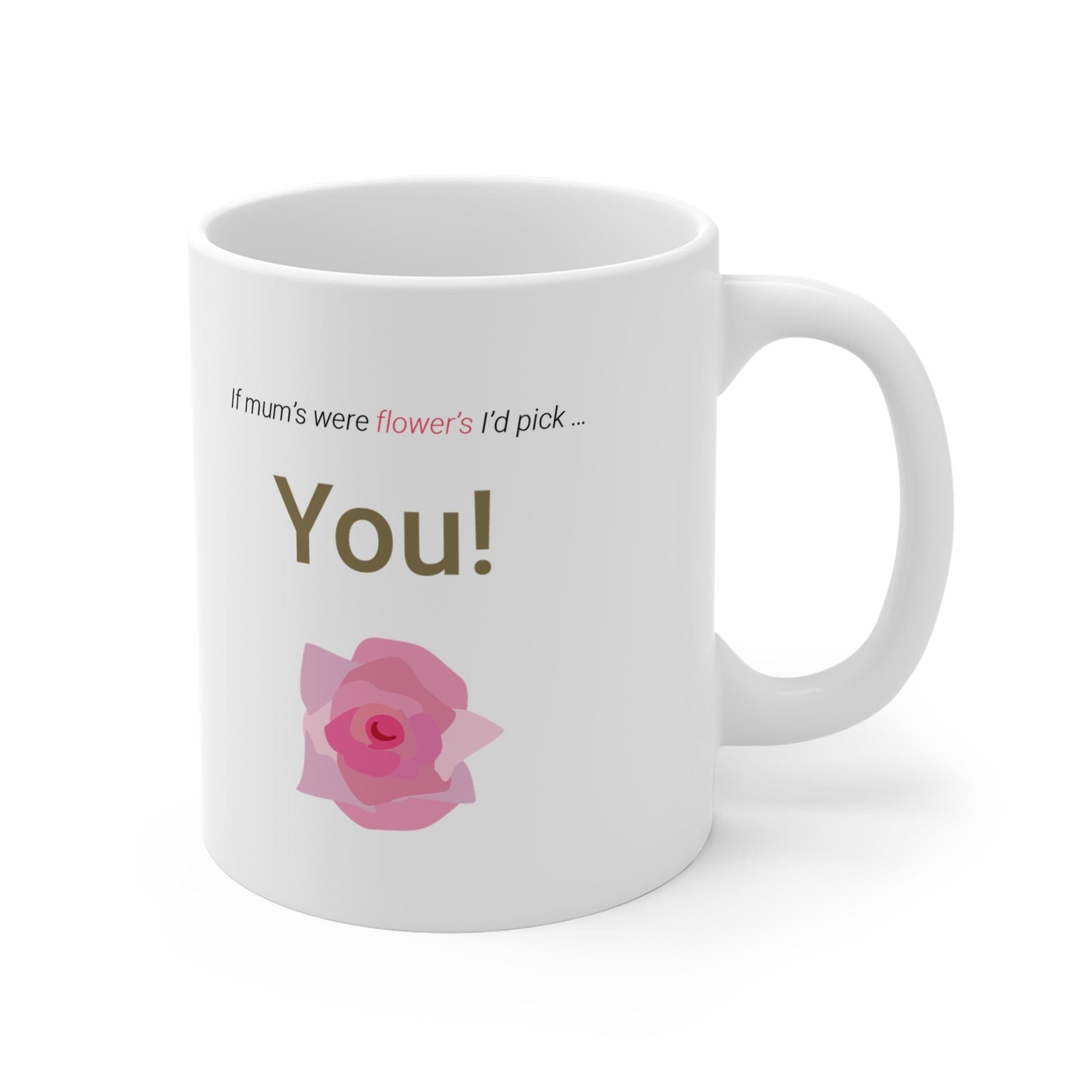 Printify Mug 11oz Mum Flowers Icon Mug White 11oz