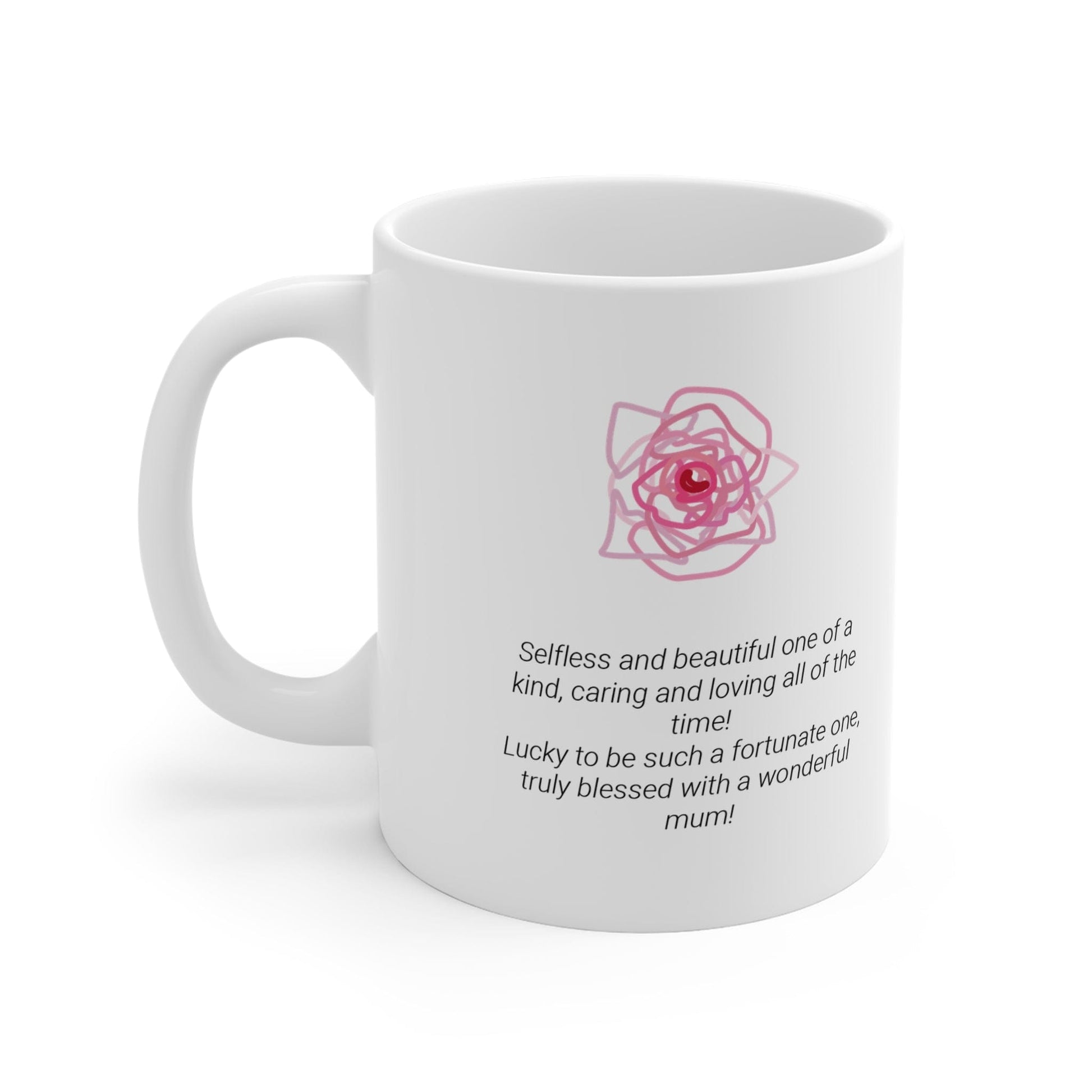 Printify Mug 11oz Mum Flowers Icon Mug White 11oz