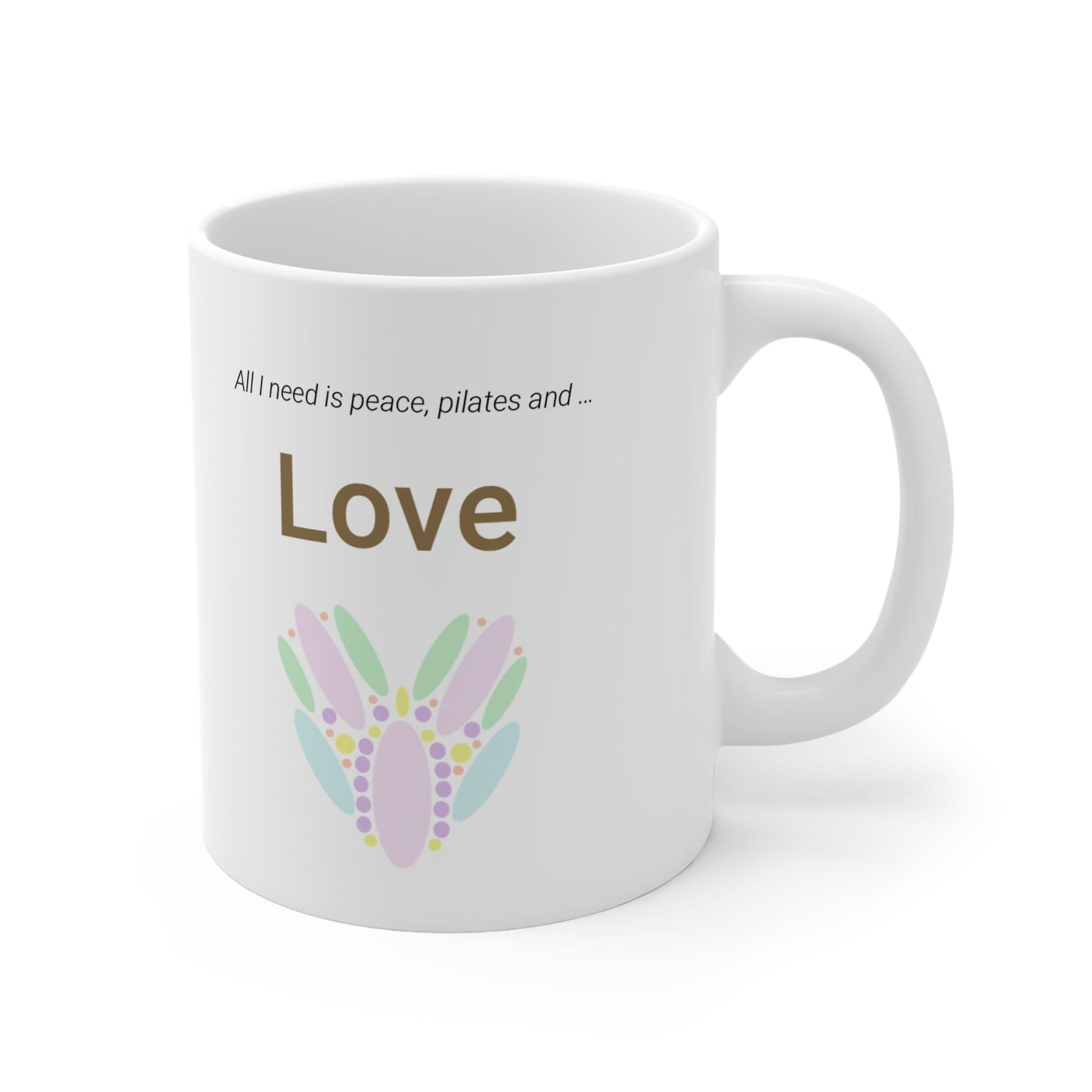 Printify Mug 11oz Peace Pilates Love Icon Mug White 11oz