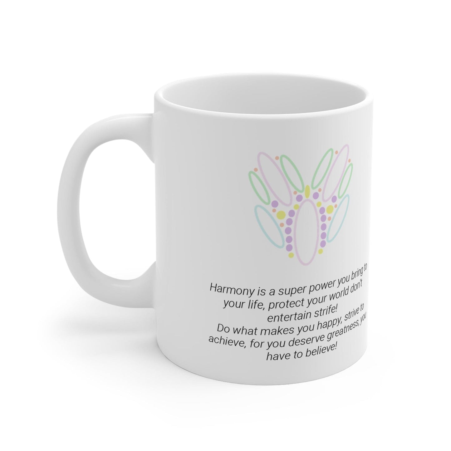 Printify Mug 11oz Peace Pilates Love Icon Mug White 11oz