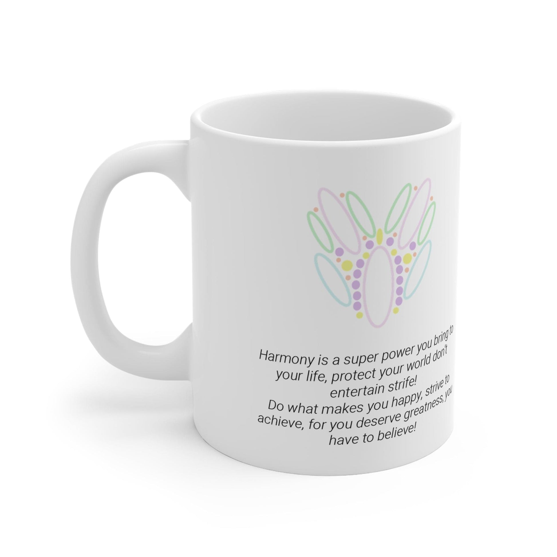 Printify Mug 11oz Peace Pilates Love Icon Mug White 11oz