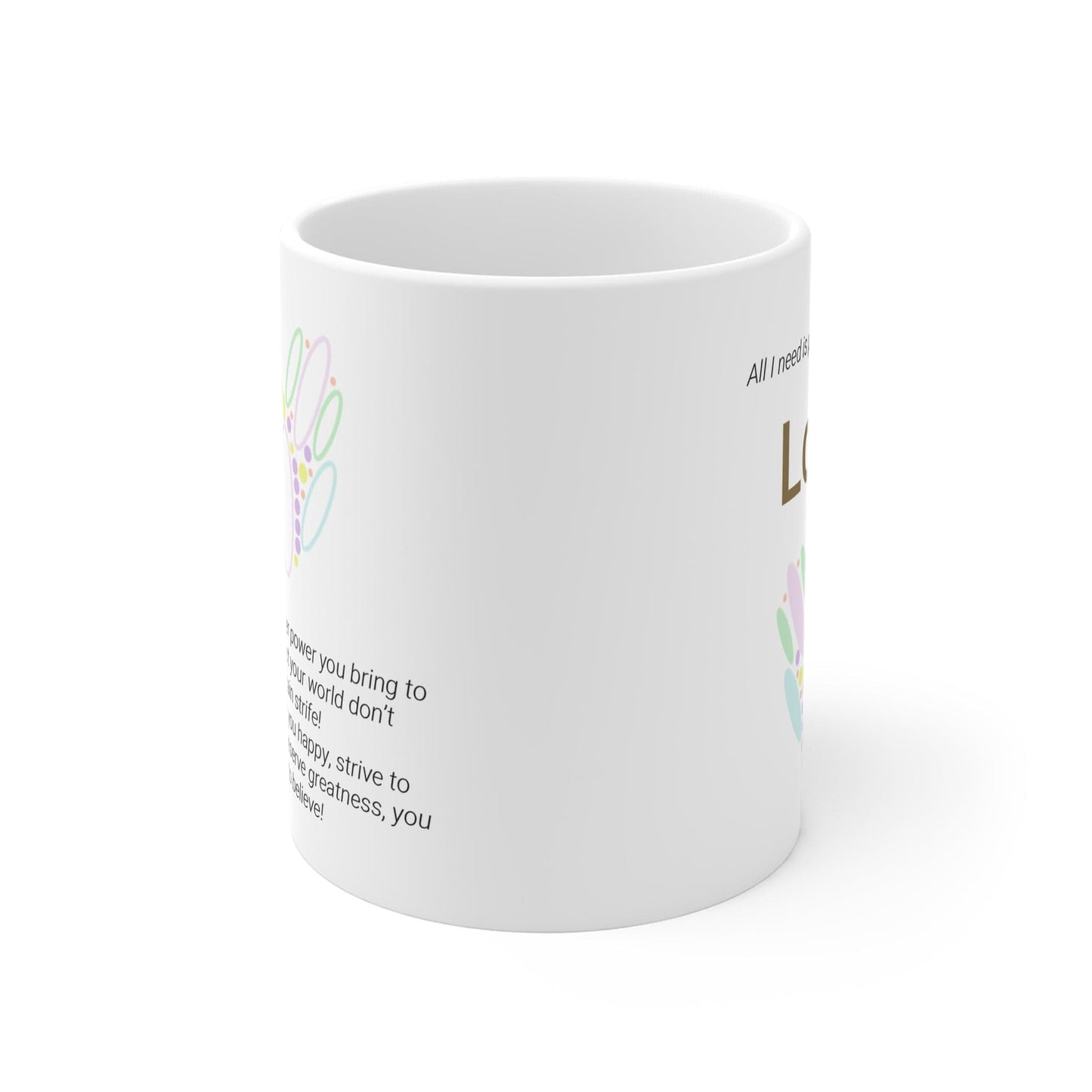 Printify Mug 11oz Peace Pilates Love Icon Mug White 11oz