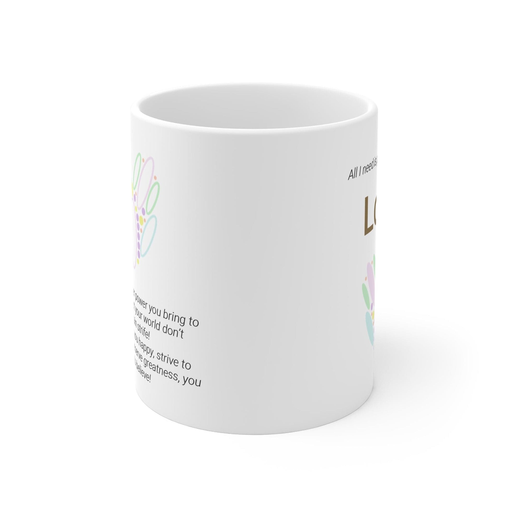 Printify Mug 11oz Peace Pilates Love Icon Mug White 11oz