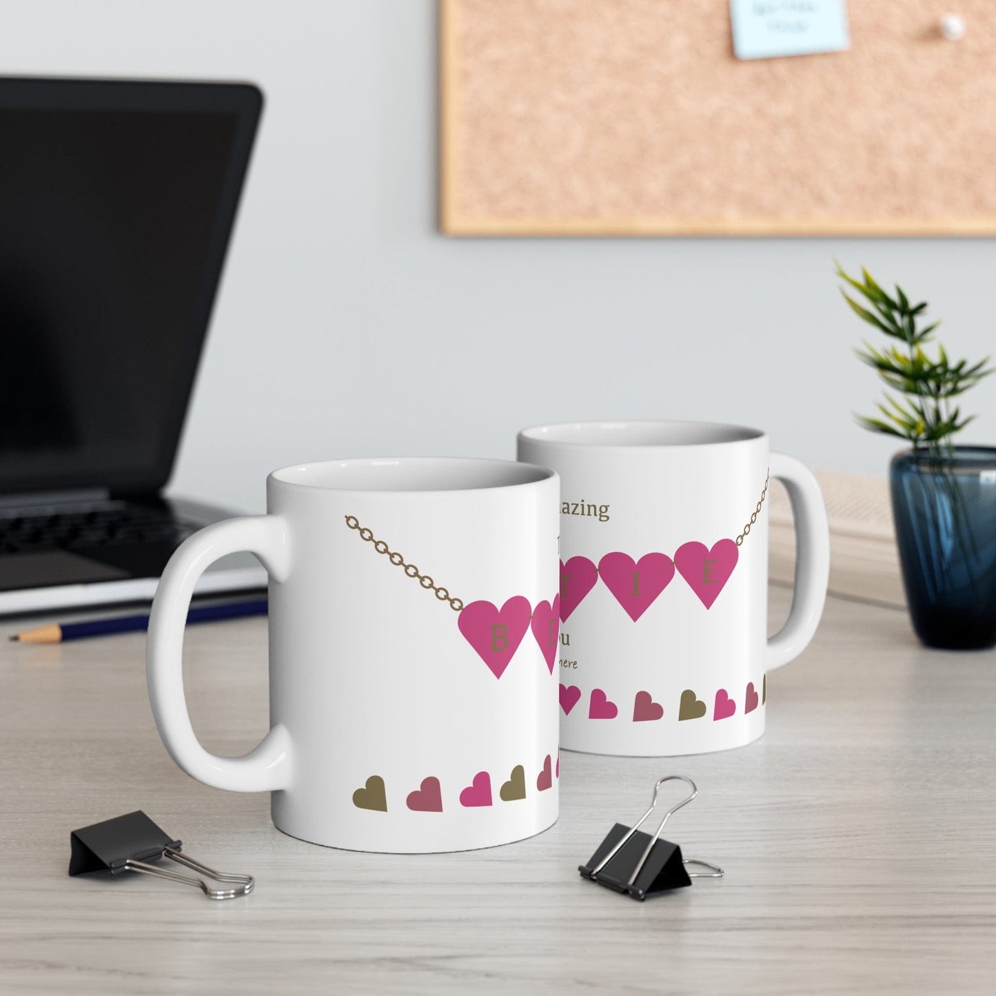 Printify Mug 11oz Personalised Amazing Bestie Hearts Mug