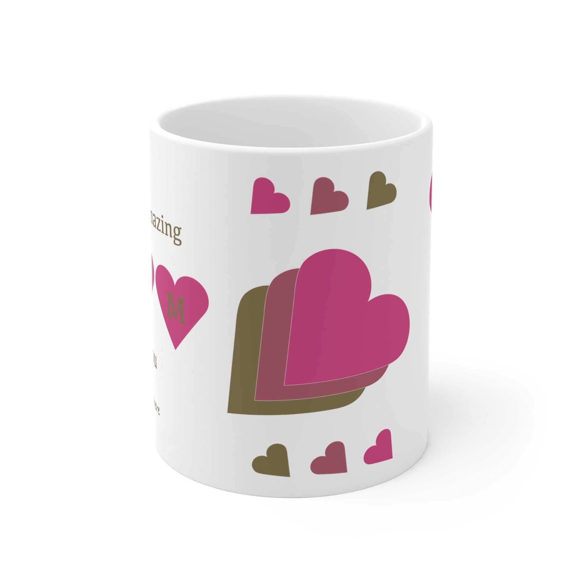 Printify Mug 11oz Personalised Amazing Mum Heart Charm 11oz Mug