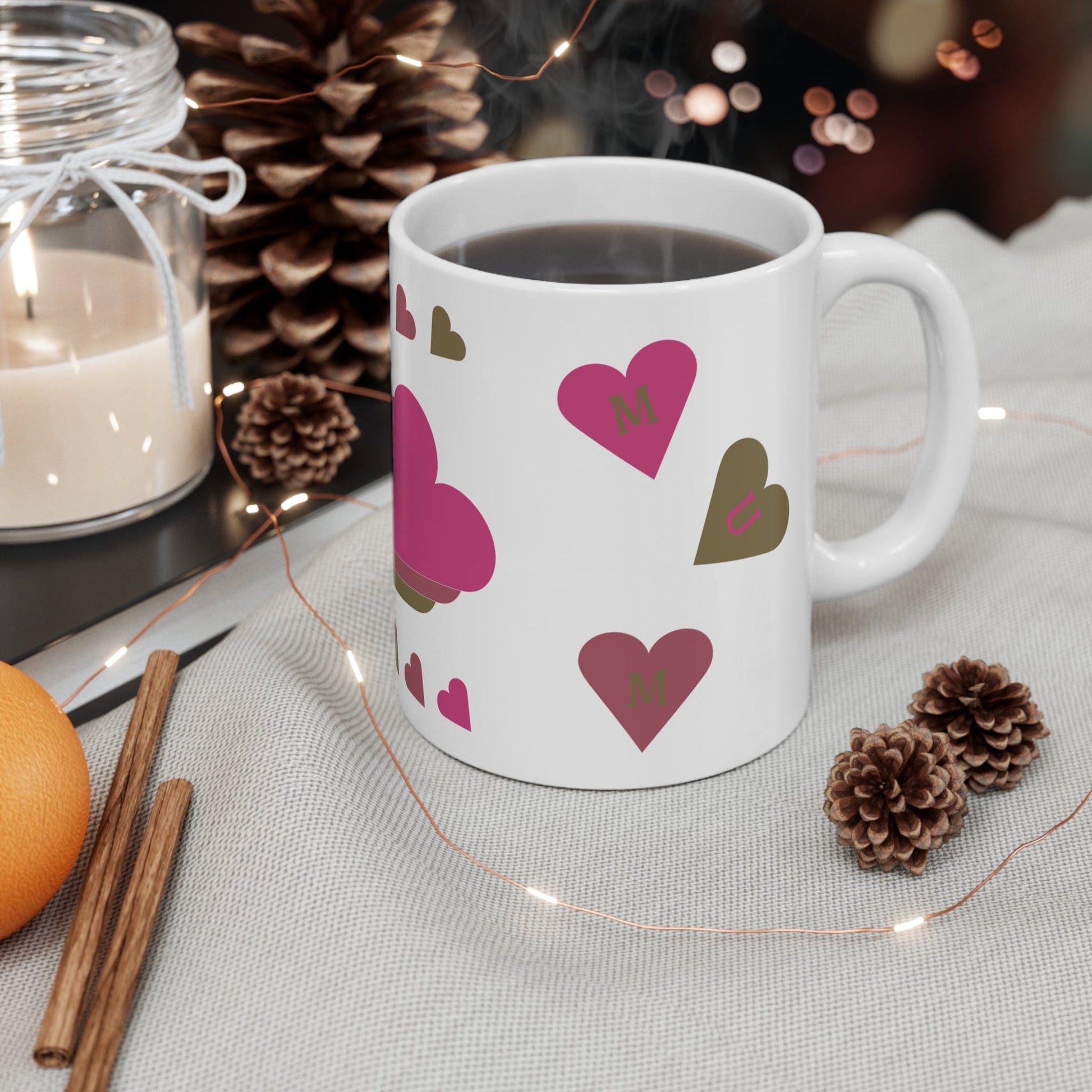 Printify Mug 11oz Personalised Amazing Mum Heart Charm 11oz Mug