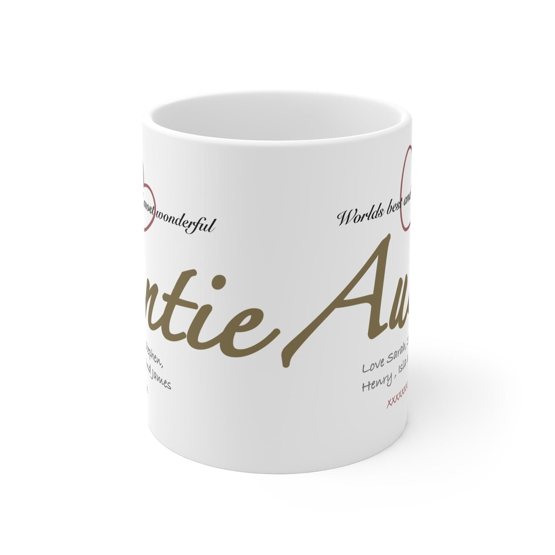 Printify Mug 11oz Personalised Auntie Heart 11oz Mug
