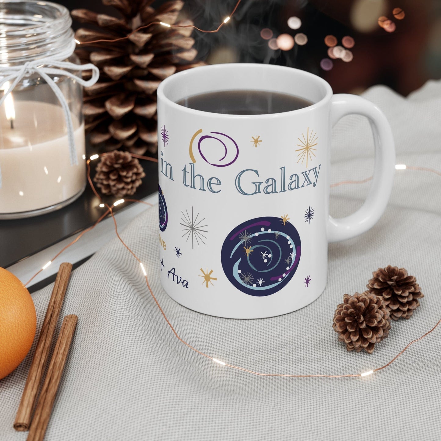 Printify Mug 11oz Personalised Best Grandad Galaxy 11oz Mug