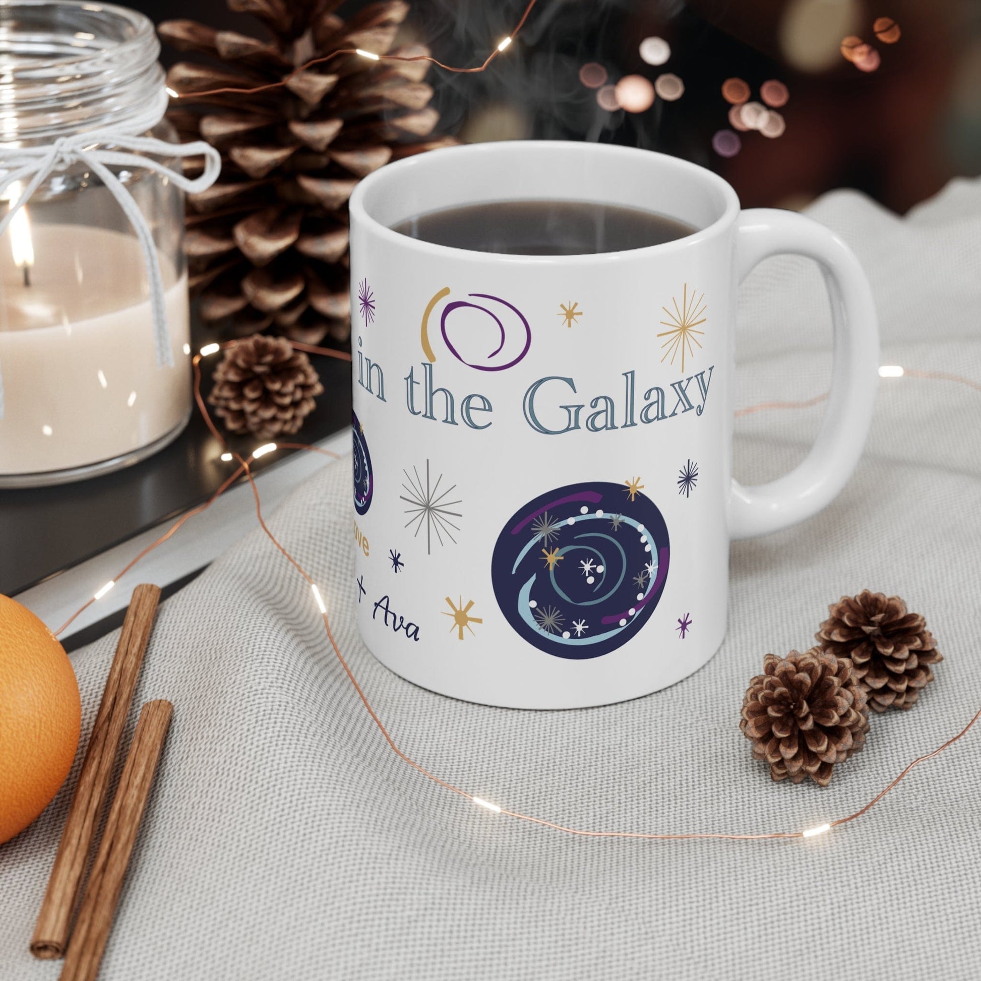 Printify Mug 11oz Personalised Best Grandad Galaxy 11oz Mug