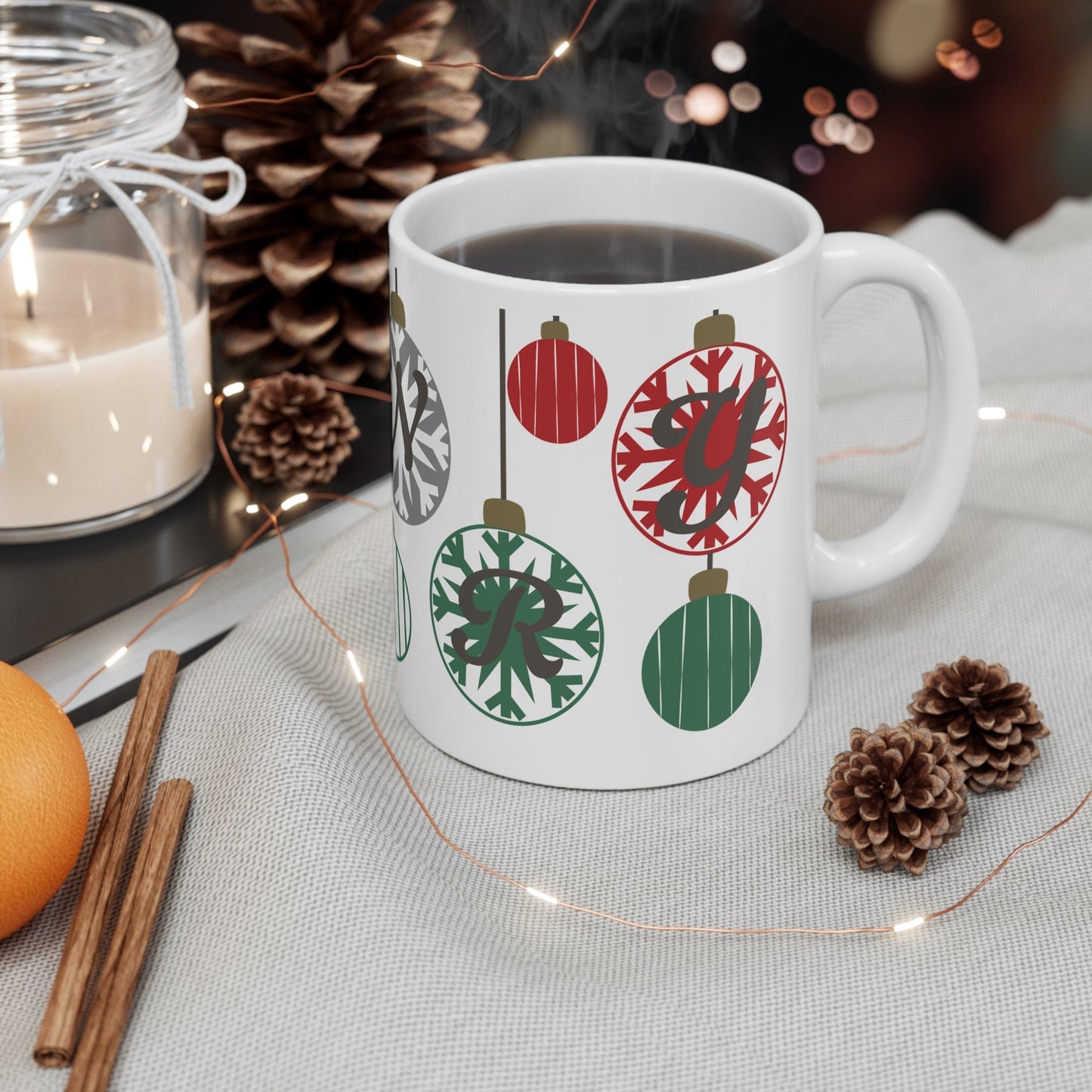 Printify Mug 11oz Personalised Christmas Bauble Mug