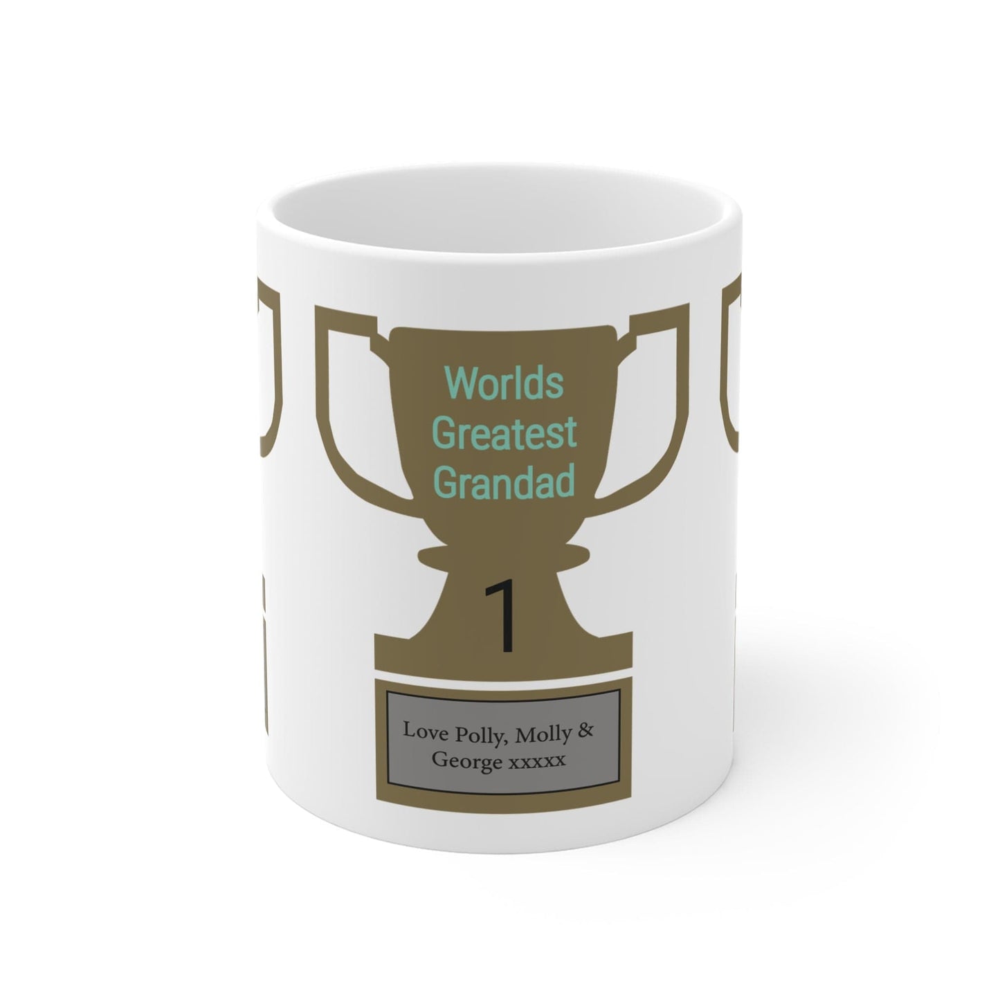 Printify Mug 11oz Personalised Greatest Grandad Trophy 11oz Mug