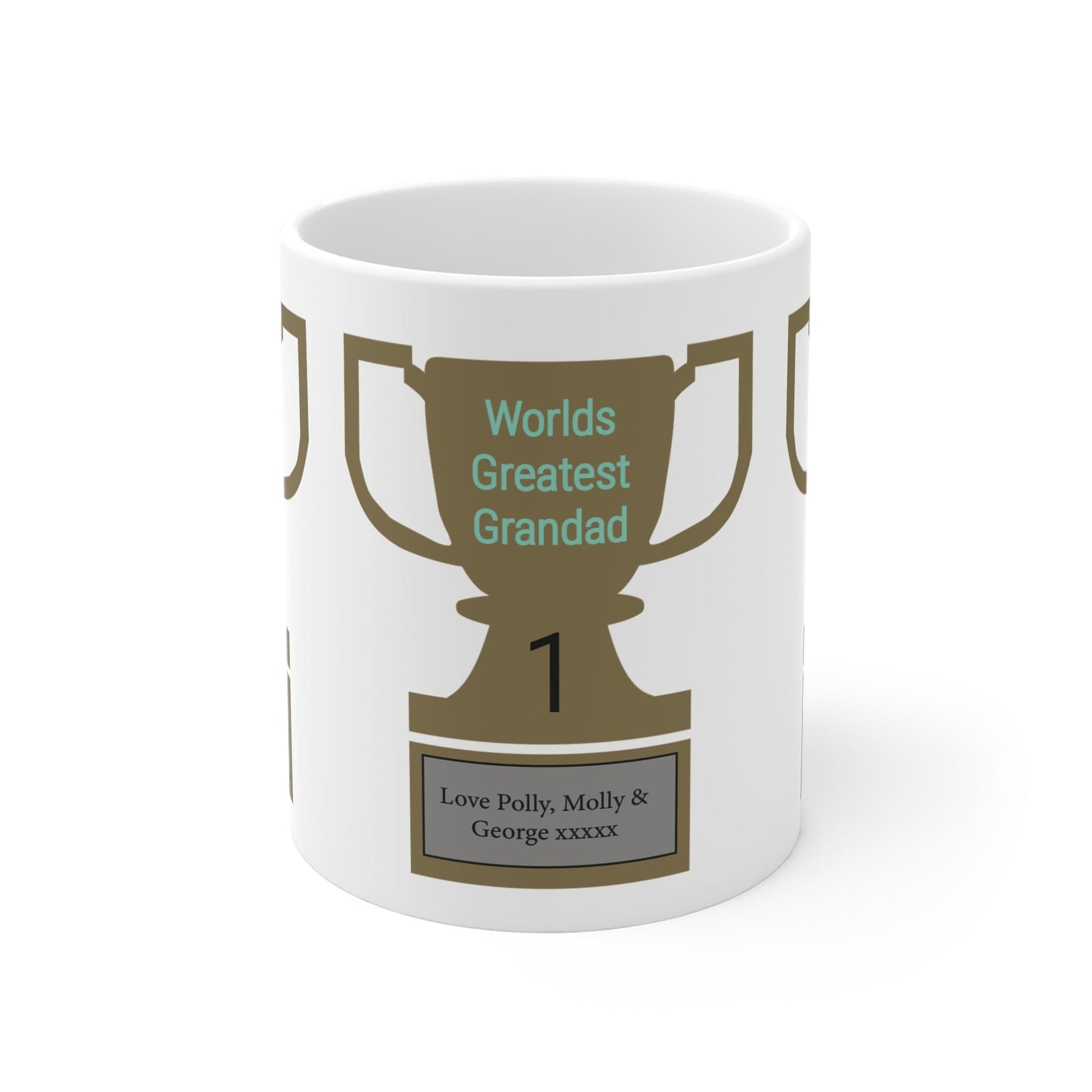 Printify Mug 11oz Personalised Greatest Grandad Trophy 11oz Mug