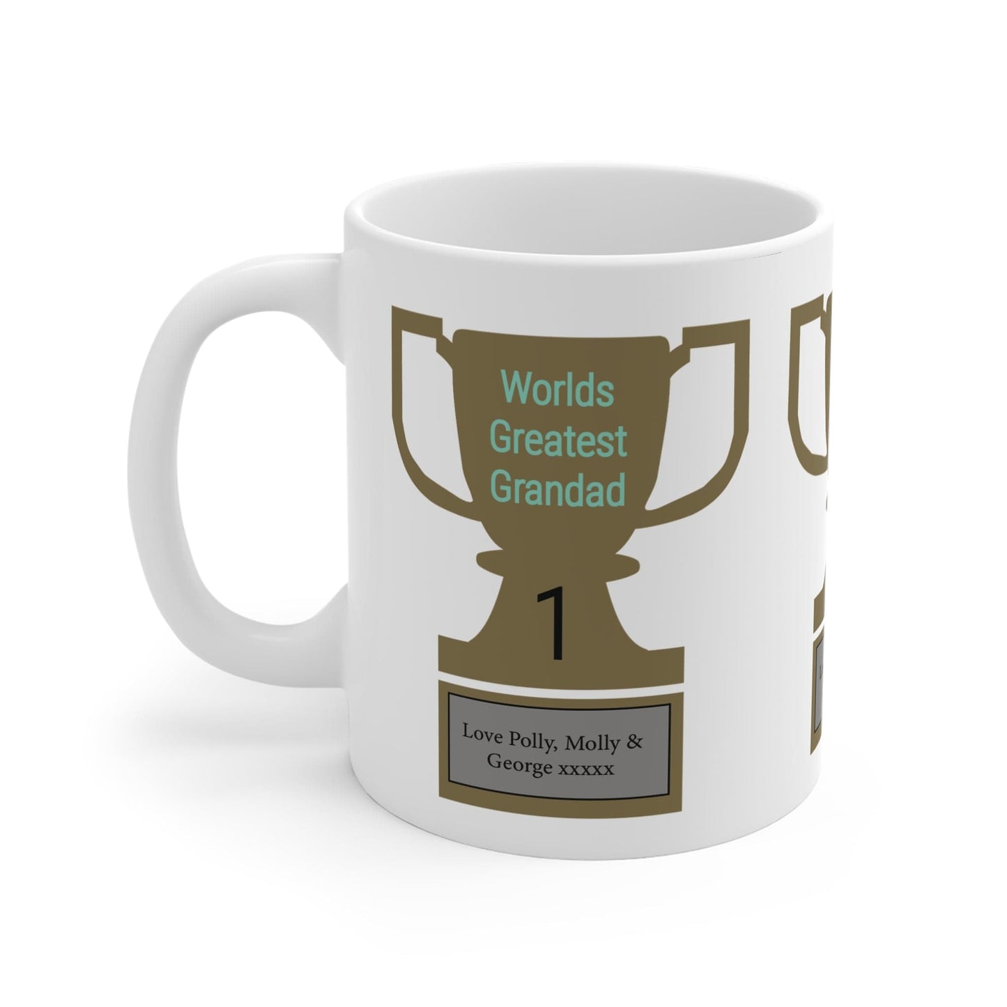 Printify Mug 11oz Personalised Greatest Grandad Trophy 11oz Mug