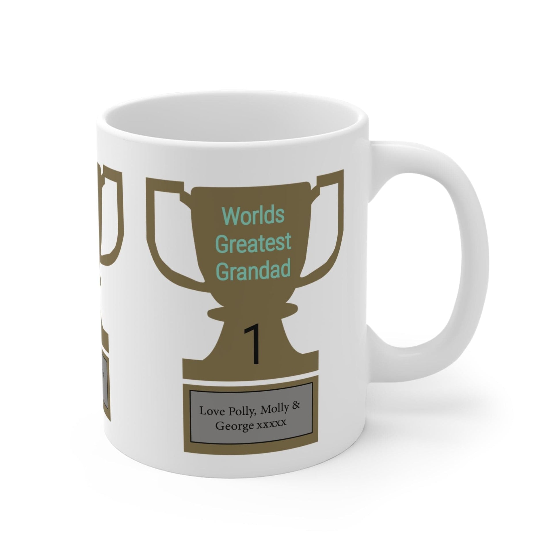 Printify Mug 11oz Personalised Greatest Grandad Trophy 11oz Mug