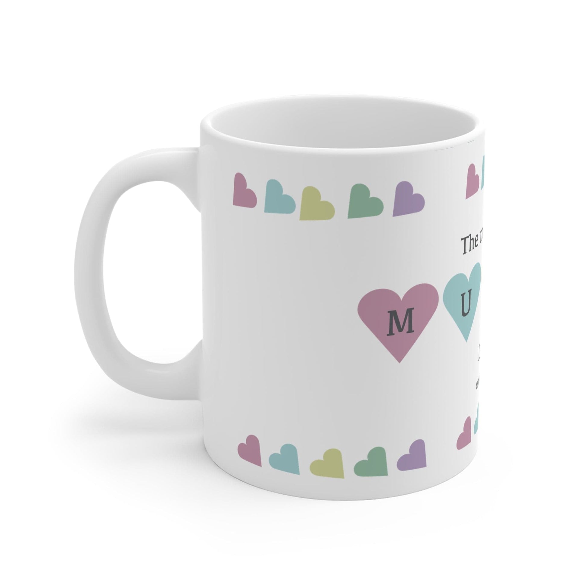 Printify Mug 11oz Personalised Mumma Heart charm 11oz Mug Pastel