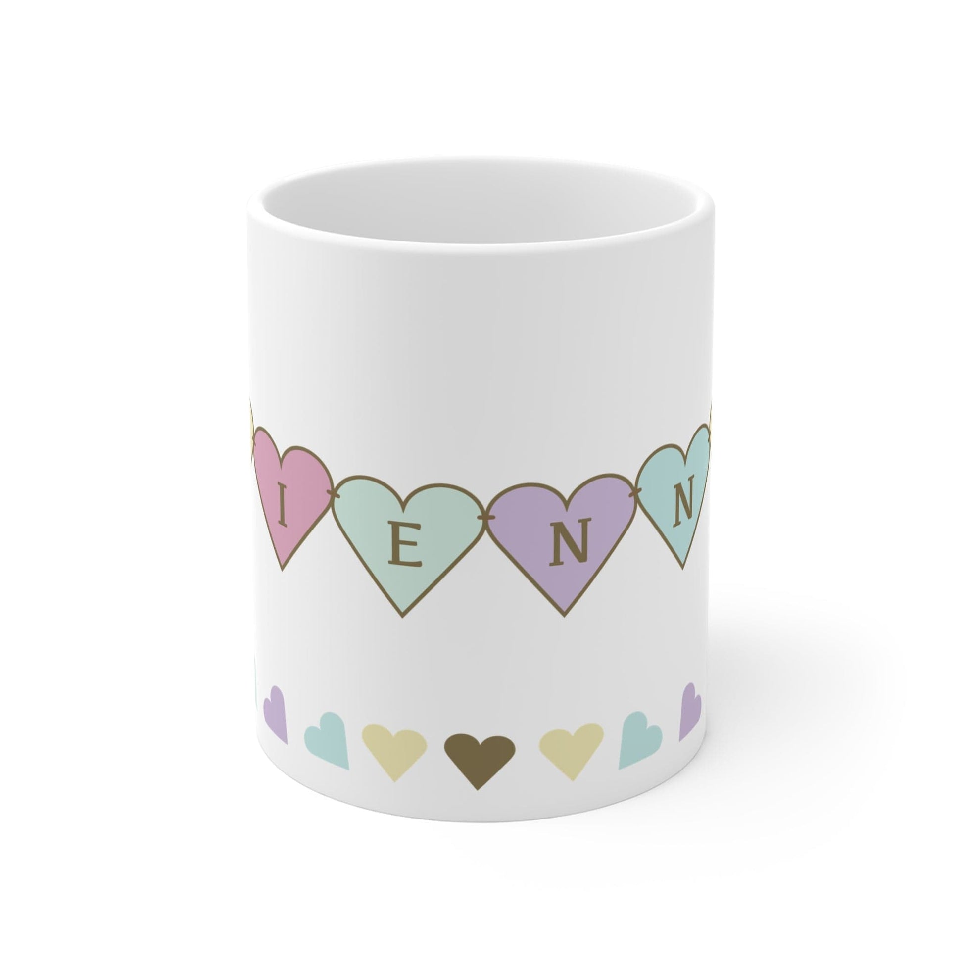 Printify Mug 11oz Personalised name heart charm 11oz Mug