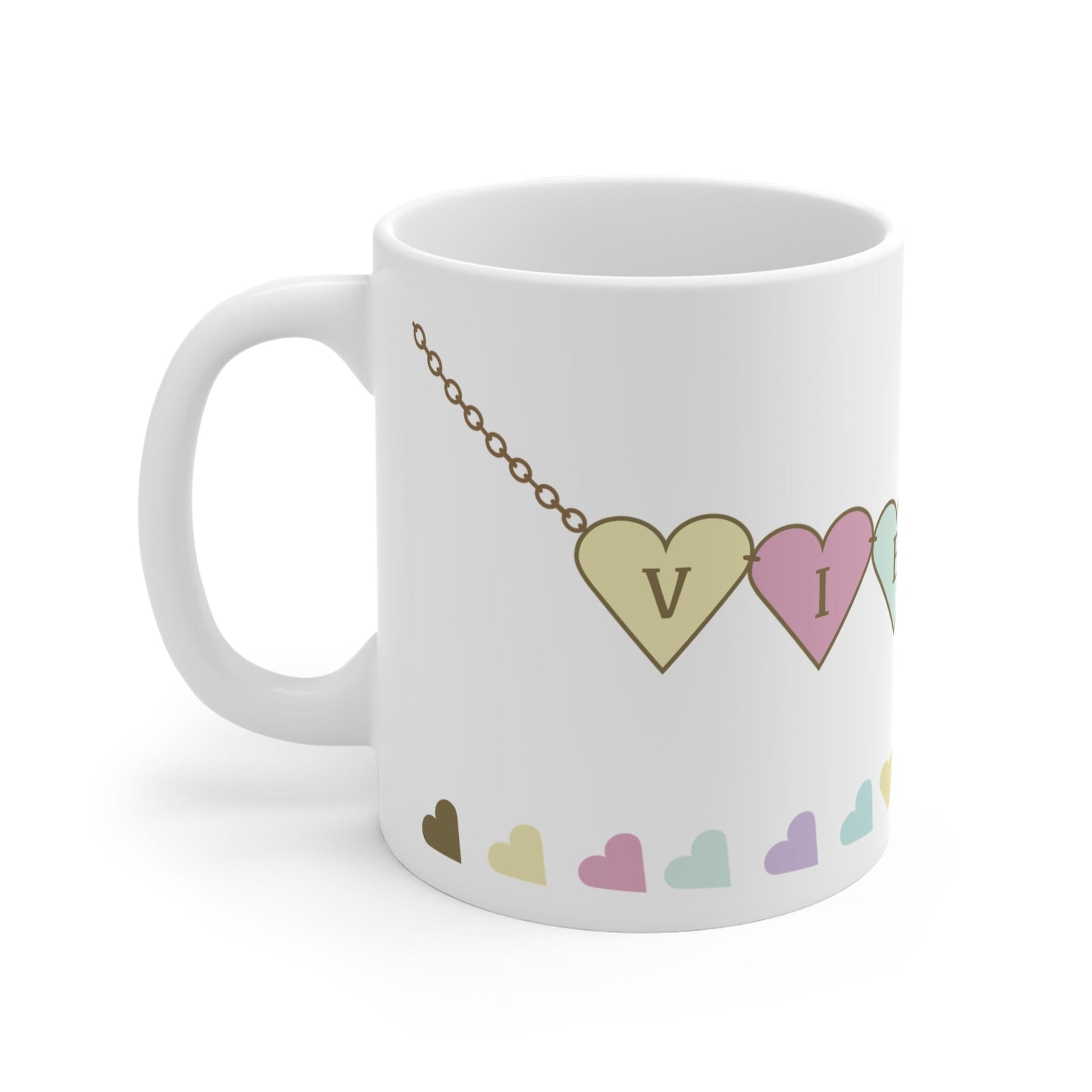 Printify Mug 11oz Personalised name heart charm 11oz Mug