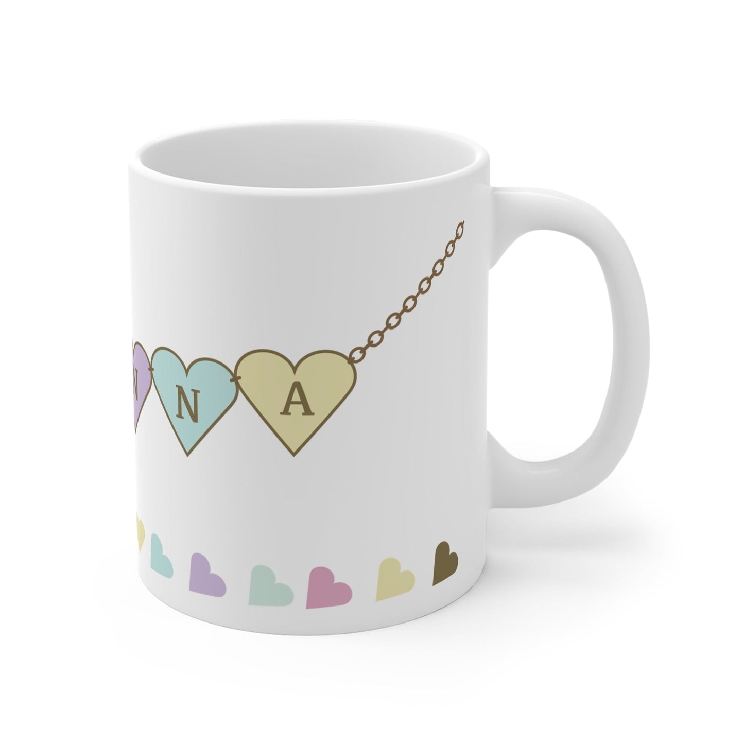 Printify Mug 11oz Personalised name heart charm 11oz Mug
