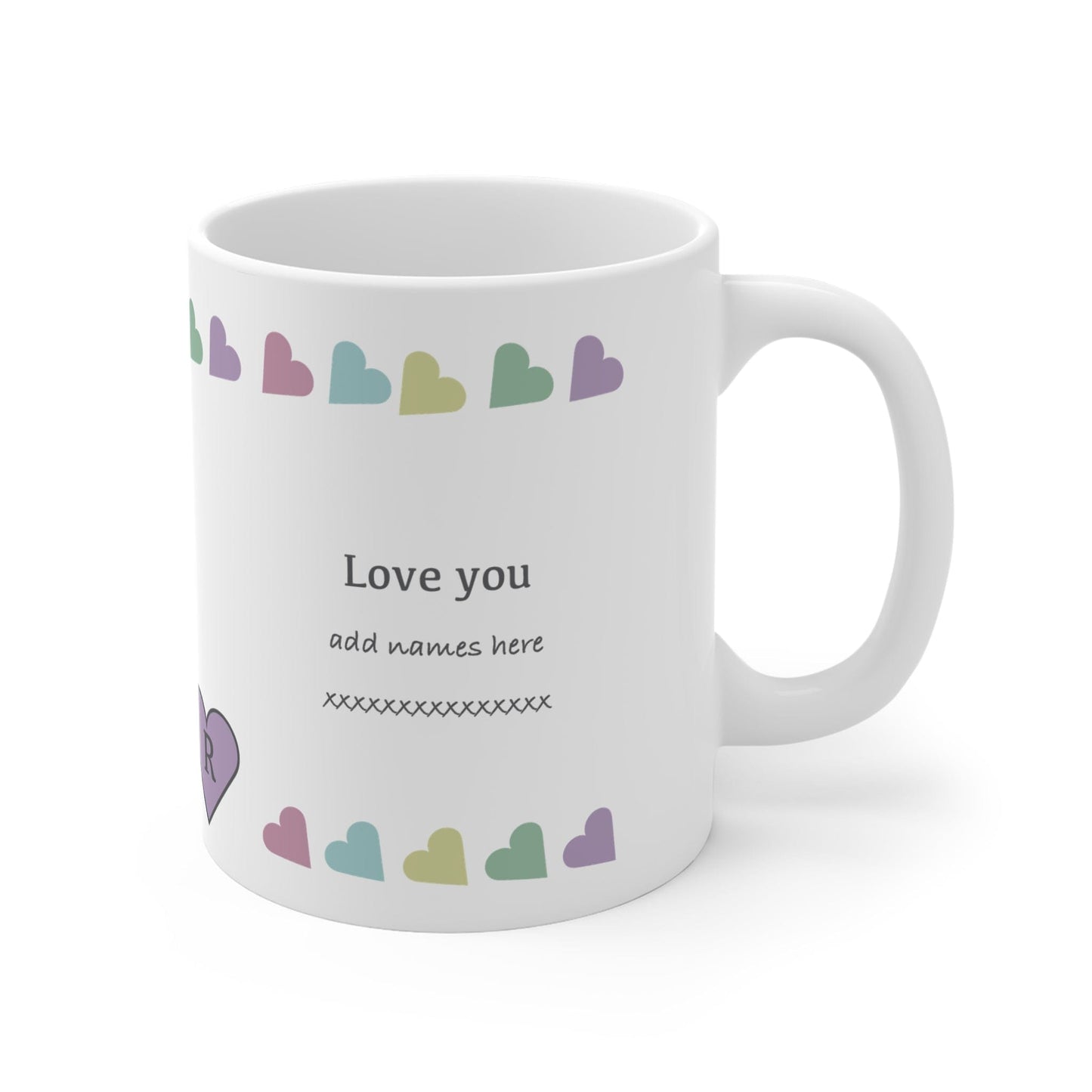 Printify Mug 11oz Personalised Sister Hearts 11oz Mug