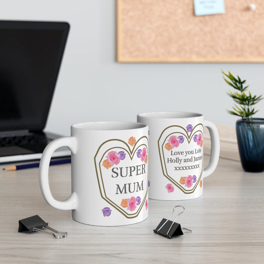 Printify Mug 11oz Personalised Super Mum 11oz Mug