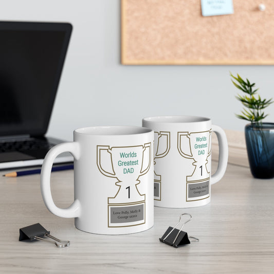 Printify Mug 11oz Personalised World greatest Dad 11oz Mug