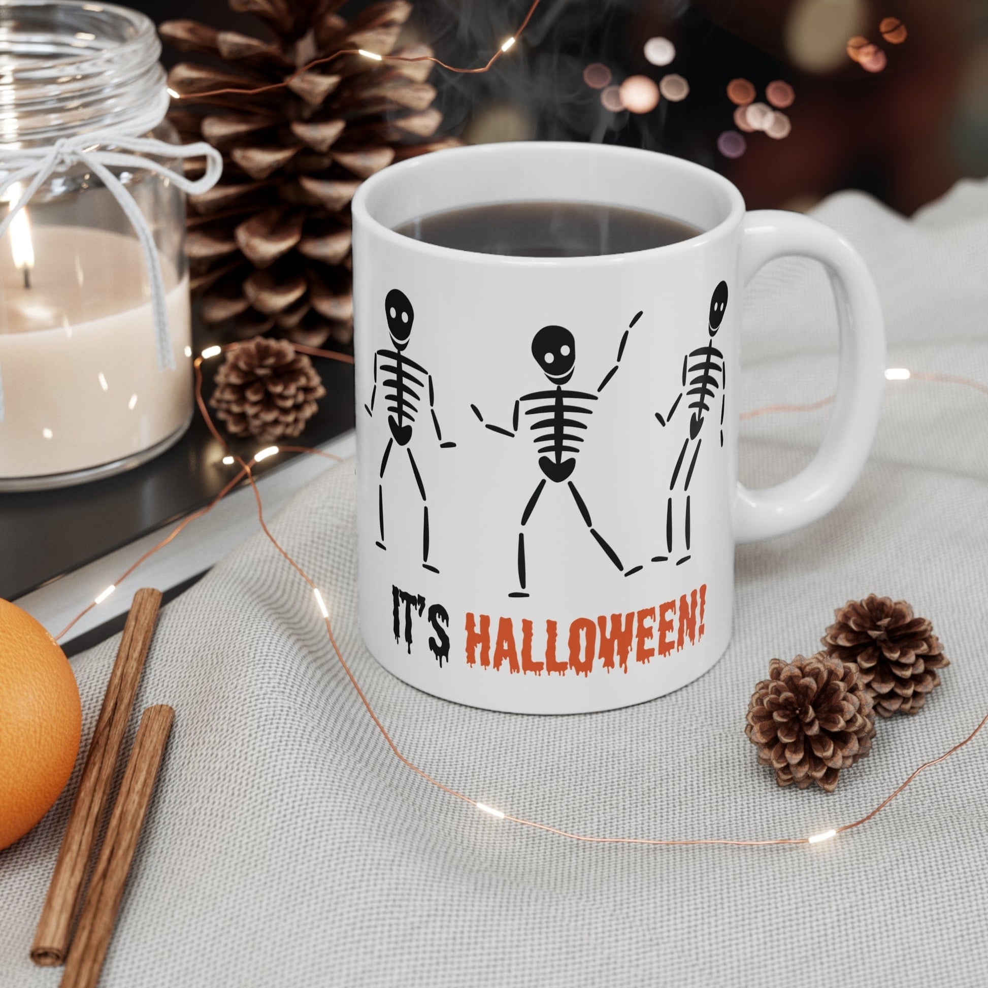 Printify Mug 11oz Skeleton dance 11oz Mug
