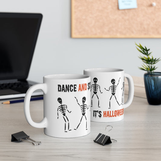 Printify Mug 11oz Skeleton dance 11oz Mug