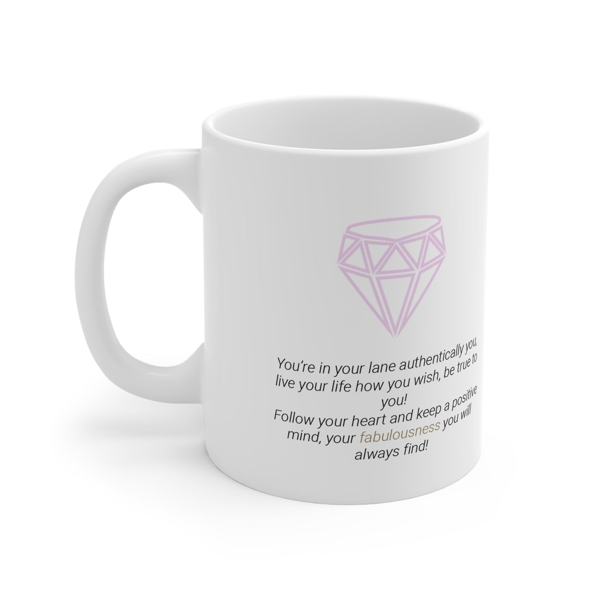 Printify Mug 11oz Stay Fabulous Diamond Icon Mug White 11oz