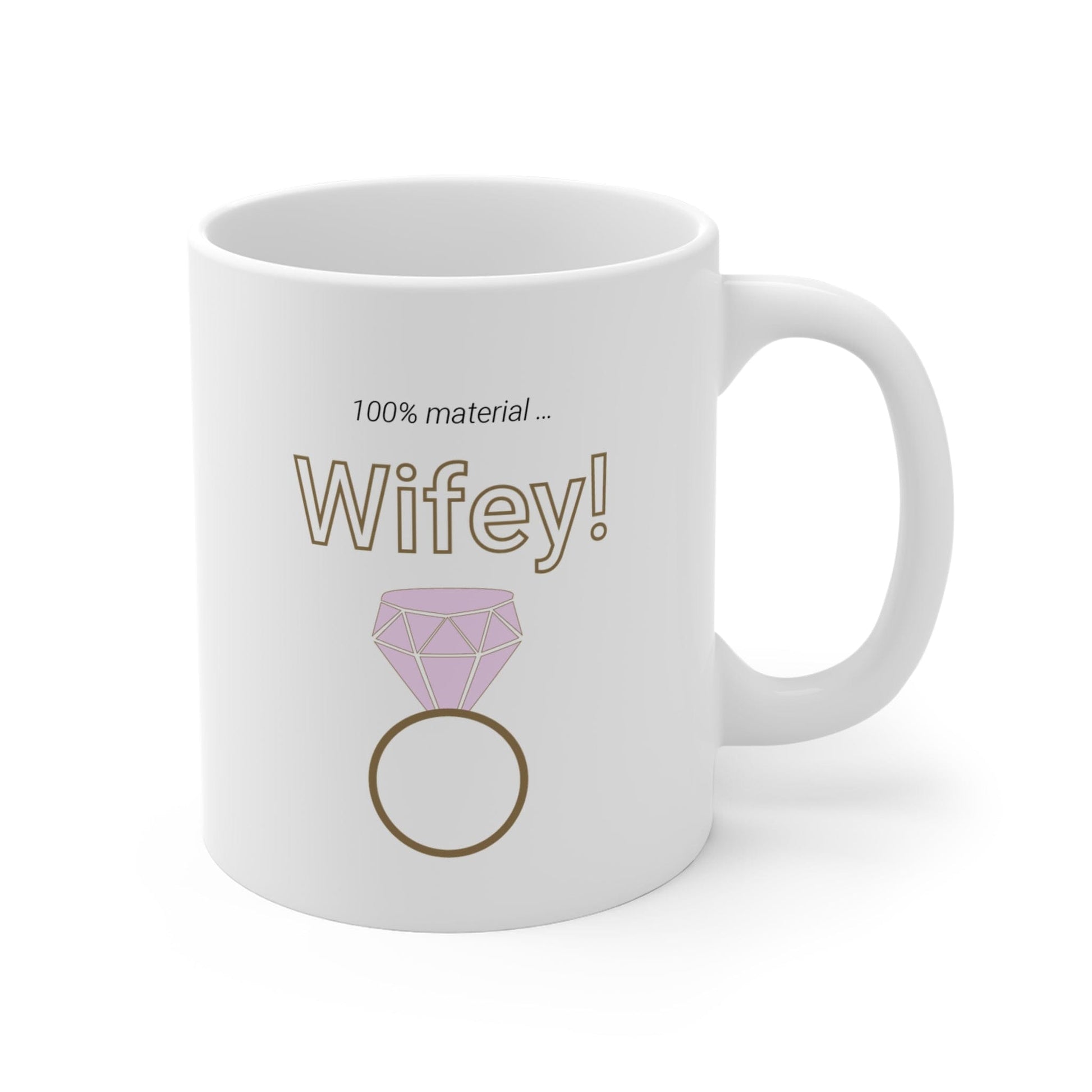 Printify Mug 11oz Wifey Ring Icon Mug White 11oz