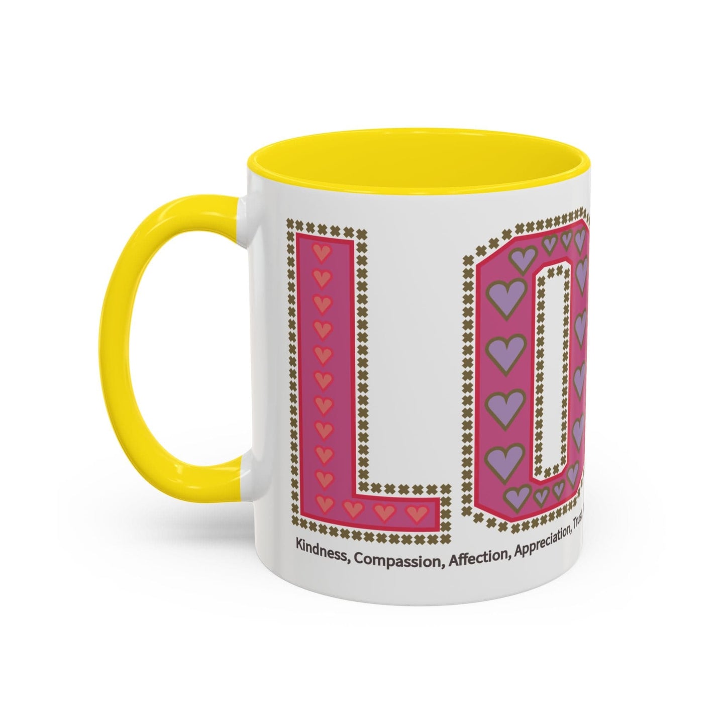 Printify Mug Mug - Love Slogan Accent Mug with Pattern Designs
