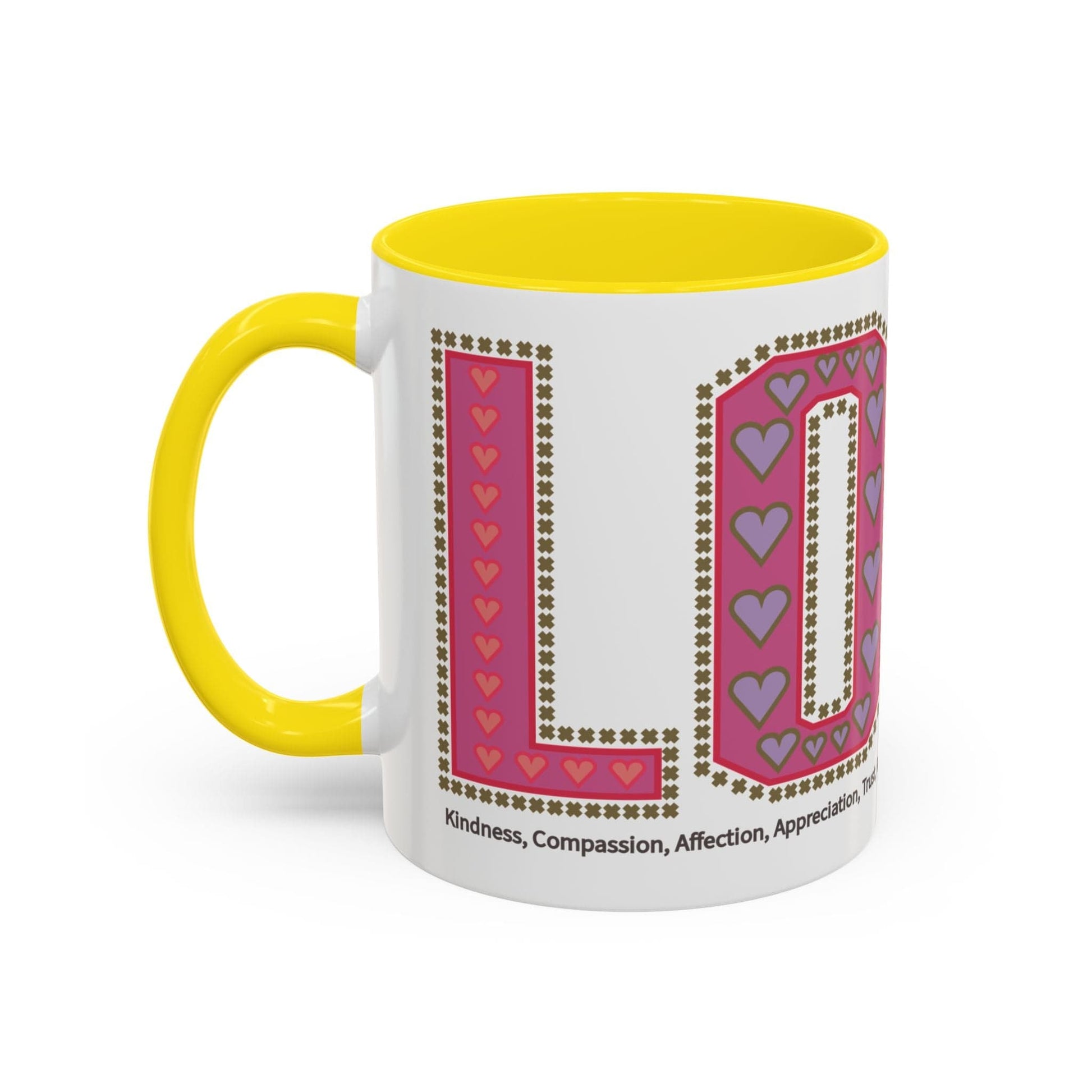 Printify Mug Mug - Love Slogan Accent Mug with Pattern Designs