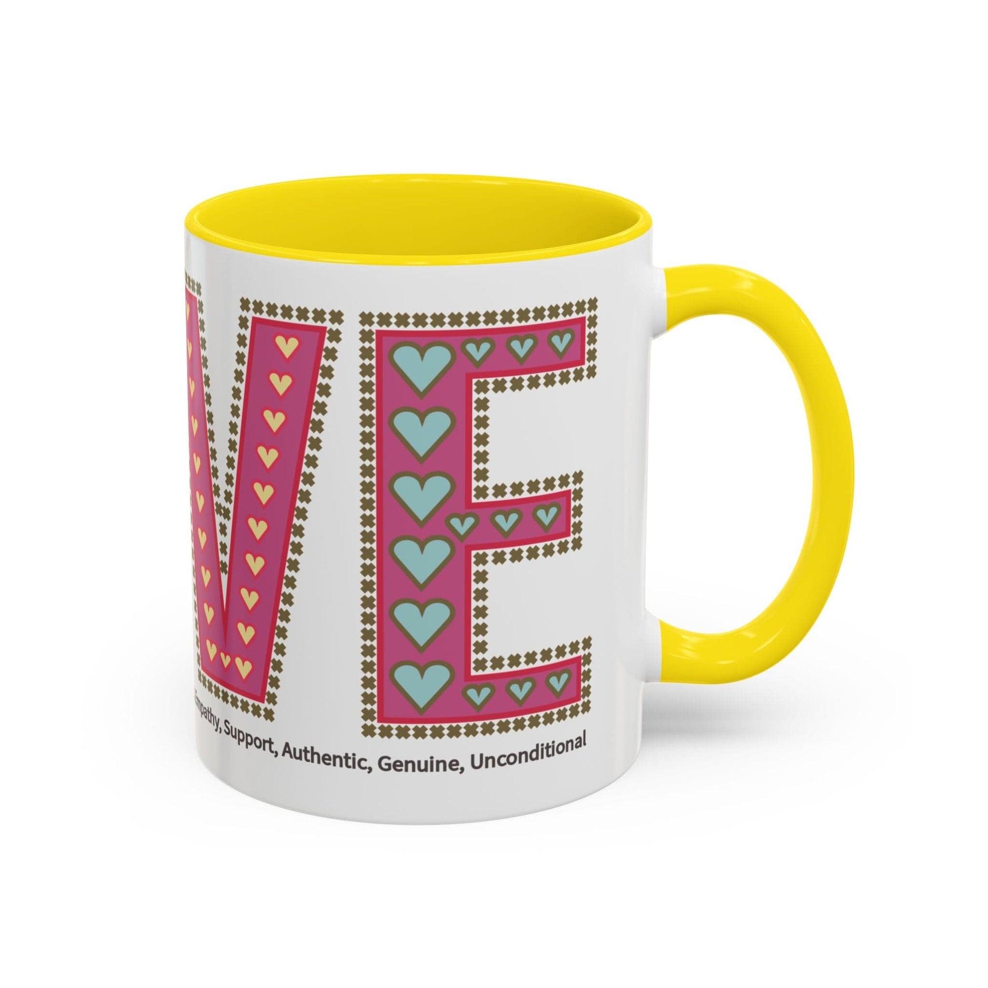 Printify Mug Mug - Love Slogan Accent Mug with Pattern Designs