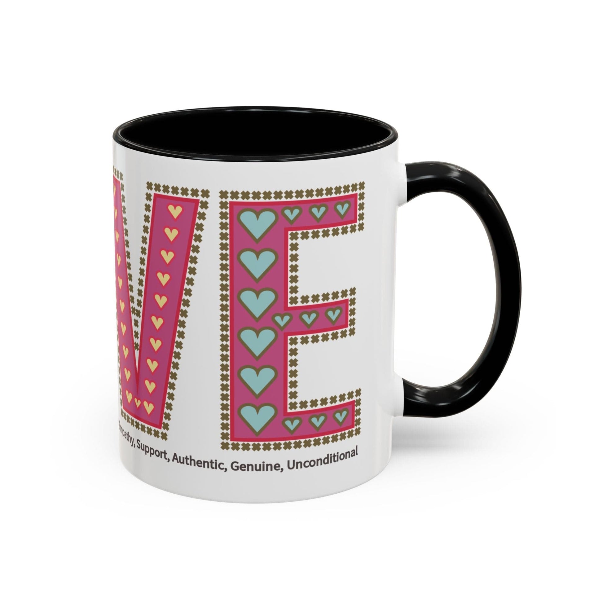 Printify Mug Mug - Love Slogan Accent Mug with Pattern Designs