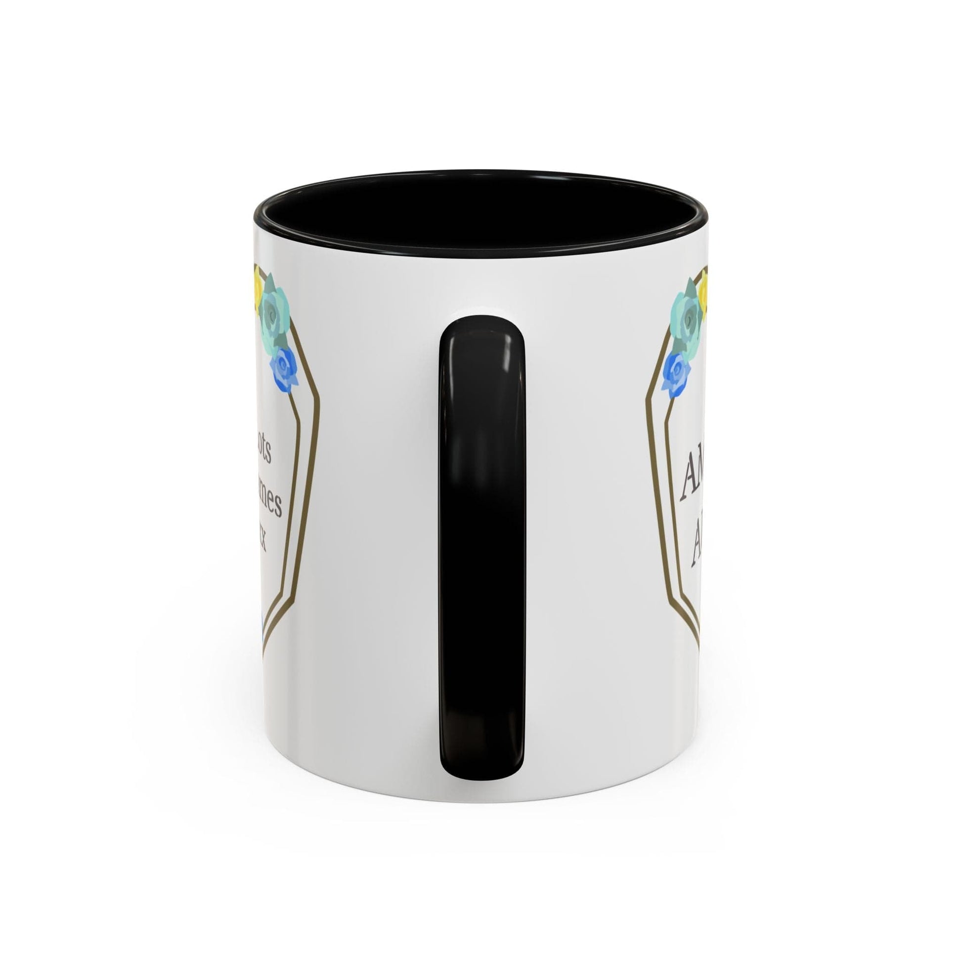 Printify Mug Mug - Personalised Amazing Auntie Floral With Accent Colours, Blue Green Yellow Flowers